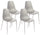 Set 4 Sedie 49x48,5x88 cm in Polipropilene Grigio Chiaro