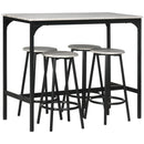 Set da Pranzo 5 Pezzi con Bancone da Bar 110x50x89,5 cm e Sgabelli in Legno e Metallo in Legno e Metallo  