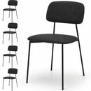 Set 4 Sedie Parigi con Struttura in Metallo e Seduta Ergonomica in Tessuto Nero     