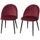 Set 2 Sedie Imbottite 50x54x79 cm in Velluto  Bordeaux