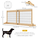 Cancelletto di Sicurezza per Cani 104-183x36x69 cm Estensibile in Legno