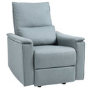 Poltrona Relax Reclinabile Manuale in Tessuto Grigio-Verde