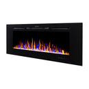Camino Elettrico da Incasso 54,4x152x14 cm Effetto Fiamma 1500W Hefest Nero