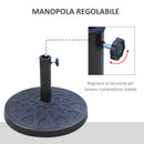 Base per Ombrellone Rotonda Ø45 cm per Pali da Ø3,8 e Ø4,8 cm in Resina e Acciaio Bronzo   