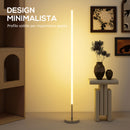 Lampada da Terra LED Alta 150 cm con Temperatura Colore Regolabile e Telecomando Argento      