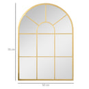 Specchio Moderno a Parete a Forma di Arco 70x50 cm per Camera da Letto e Soggiorno in Vetro e Metallo Oro      