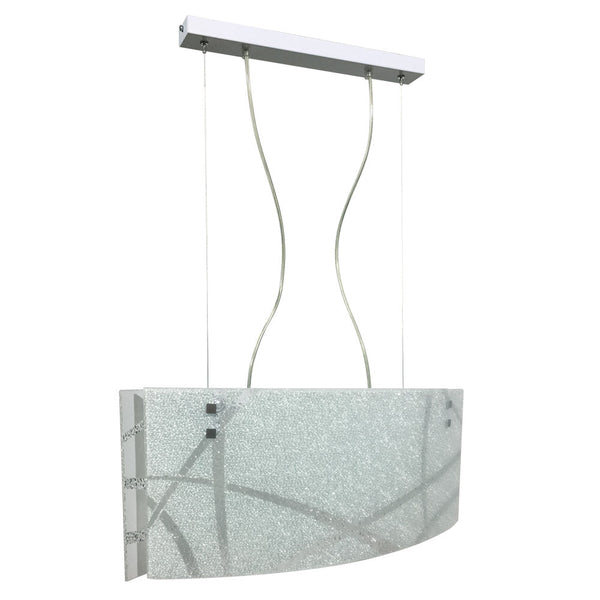 online Sospensione 2xE27 Montatura Bianco Vetro Lastra Diamantino Bianco E-Energy Cloe