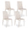 Set 4 Sedie 40x42xH96 cm in Similpelle Cleo Grigio Chiaro
