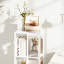 Libreria Moderna a 3 Ripiani 35x35x99 cm con Ruote in Metallo a Rete Bianco  