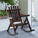 Sedia a Dondolo da Giardino 97x71x100 cm in Legno di Abete Carbonizzato