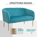 Divano 2 Posti in Tessuto 124x73x76 cm  Verde