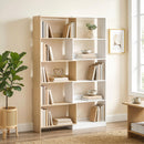 Libreria Angolare 67x67x163,7 cm a 5 Ripiani dal Design Modulabile e Salvaspazio in Legno Multicolore      