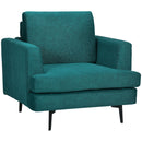Poltrona Imbottita 96x87x87 cm Gambe in Acciaio in Tessuto Verde