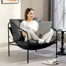 Poltrona da Salotto 74,5x75x77 cm con Cuscini Spessi in Pelle PU e Telaio in Metallo Grigio Carbone      