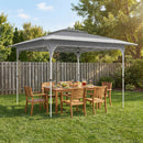 Gazebo Pieghevole 352x352x278 cm Apertura Pop Up in Tessuto Oxford Grigio Scuro      