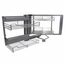 Set 4 Cestelli in Acciaio Inox per Mobile ad Angolo Cieco 90-100 cm Mano Sinistra