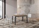 Tavolo Allungabile 120-204x80x77 cm Karamay Tortora Telaio Antracite 