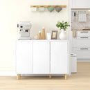 Credenza Moderna 2 Armadietti a 3 Ripiani Regolabili 107x40x80 cm Bianca  