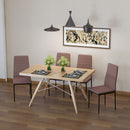 Set 4 Sedie 41x50x97 cm in Tessuto Cachi