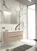 Mobile da Bagno Sospeso con Lavabo 80 cm e Specchio Bali Light Rovere Naturale      