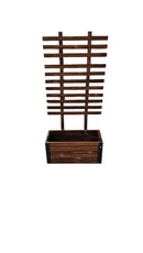 Fioriera con Traliccio per Rampicanti e Rotelle 65x31x147 cm in Legno di Abete Marrone Seconda Scelta