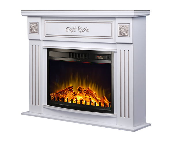Camino Elettrico da Pavimento 93,3x111,7x27 cm Effetto Fiamma 1500W Diana & Zakinthos Bianco online
