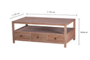 Tavolo Basso con Cassetti H 48 cm