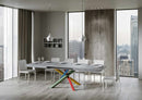 Tavolo Allungabile 140-400x90x77 cm Volantis Cemento Telaio 4B 