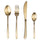 Servizio Set di Posate 24 Pezzi in Acciaio Inox VdE Tivoli 1996 Drop Oro Satinato