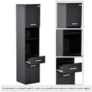 Mobile a Colonna da Bagno in Legno Marrone scuro 30x29x135 cm 