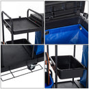 Carrello Pulizie Professionale Multiuso con 2 Secchi Capacità 18L e Ruote Blu 