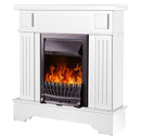 Camino Elettrico da Pavimento 109,2x103,4x30 cm Effetto Fiamma 2000W Marina Extra & Pluton Bianco