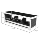 Nido per Galline 95x37x34 cm a 3 Aree con Base Rialzata e Tetto in Legno e Bitume Grigio      