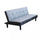 Divano Letto Alvin 180x86x78 cm in Tessuto Grigio