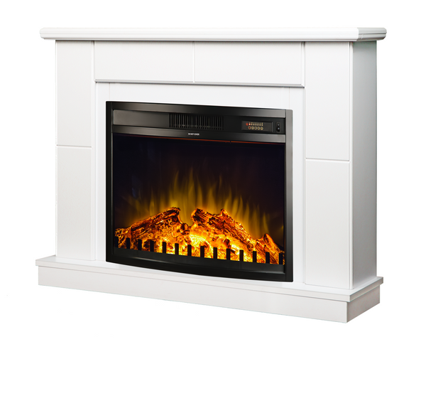 Camino Elettrico da Pavimento 84,5x110x30 cm Effetto Fiamma 1500W Maxim & Zakinthos Bianco acquista