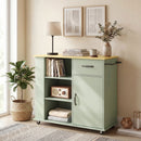 Mobile da Cucina 96,5x38x87 cm con Cassetto Armadietto e Ripiano Regolabile in MDF Verde Chiaro      