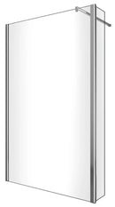 Parete Doccia Walk-In con Antina in Cristallo Trasparente 8mm H200 Varie Misure