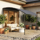 Gazebo Pergola da Giardino 286x384x252 cm con 16 Fori di Drenaggio in Metallo e Poliestere Grigio      