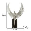Statuetta Sparky 24x8x34 cm in Resina Argento e Nero      