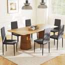 Set 6 Sedie Imbottite per Soggiorno 41x50x97 cm in Acciaio e Tessuto Grigio      