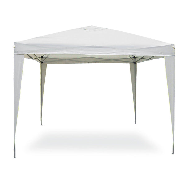 acquista Gazebo Pop Up Pieghevole 3x3 M Richiudibile Struttura in Acciaio Tessuto Bianco