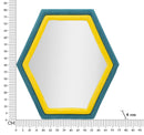 Specchio da Muro Tony Velluto Blu Giallo 75x4x80 cm in MDF e Poliestere e Specchio Multicolor      