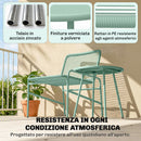 Set 3 Pezzi Pranzo da Giardino Bistrò 2 Sedie e Tavolo Rotondo in Rattan Verde      