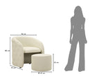 Poltrona con Puff Zagabria 75x76x80 cm in Pino e MDF e Spugna e PU      