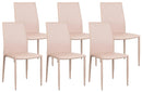 Set 6 Sedie 90x46x44 cm in Similpelle da Interno Tortora
