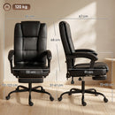 Sedia da Ufficio Ergonomica 65x67x112-122 cm Reclinabile 150° con Poggiapiedi in Cotone e Metallo Nero      