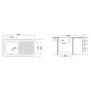 Lavello 50 series 100x50 cm 119 destro