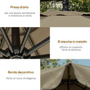 Ombrellone da Giardino a Braccio Ø265x265A cm in Metallo e Poliestere Caffè   