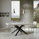 Tavolo Allungabile 180-440x90x77 cm Volantis Premium Bianco Frassino Telaio Antracite 