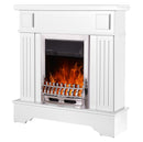 Camino Elettrico da Pavimento 109,2x103,4x30 cm Effetto Fiamma 2000W Marina Extra & Galileo Silver Bianco